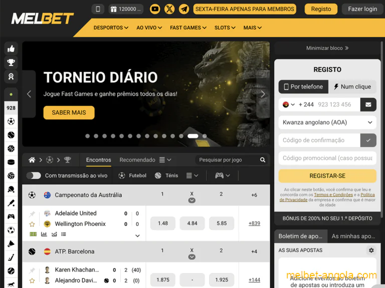Acesse o site ou app