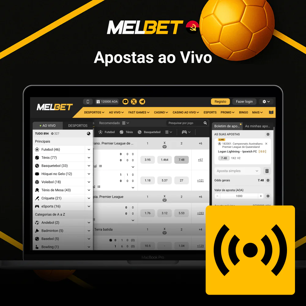 Apostas ao vivo Melbet esportes