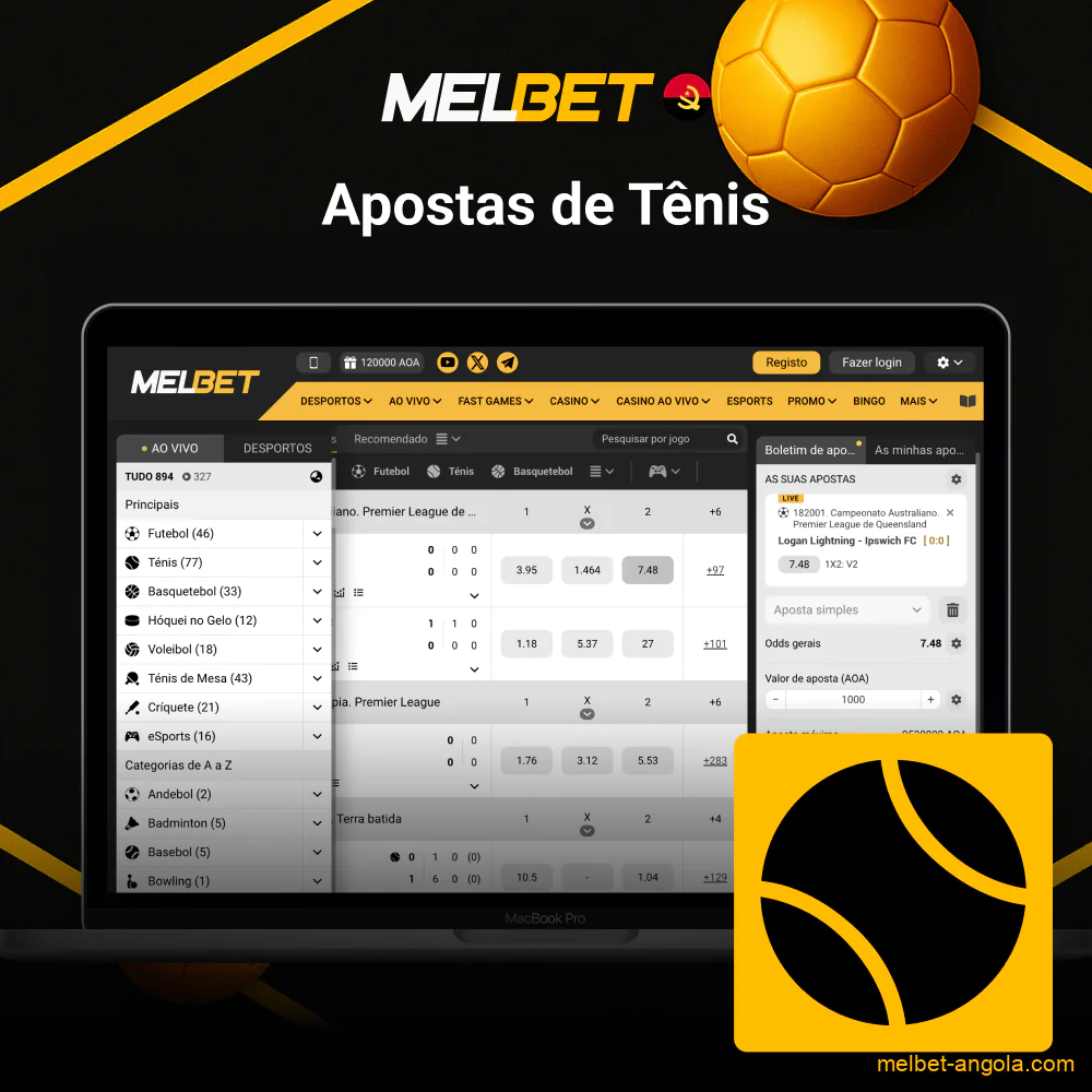 Apostas de tênis na Melbet