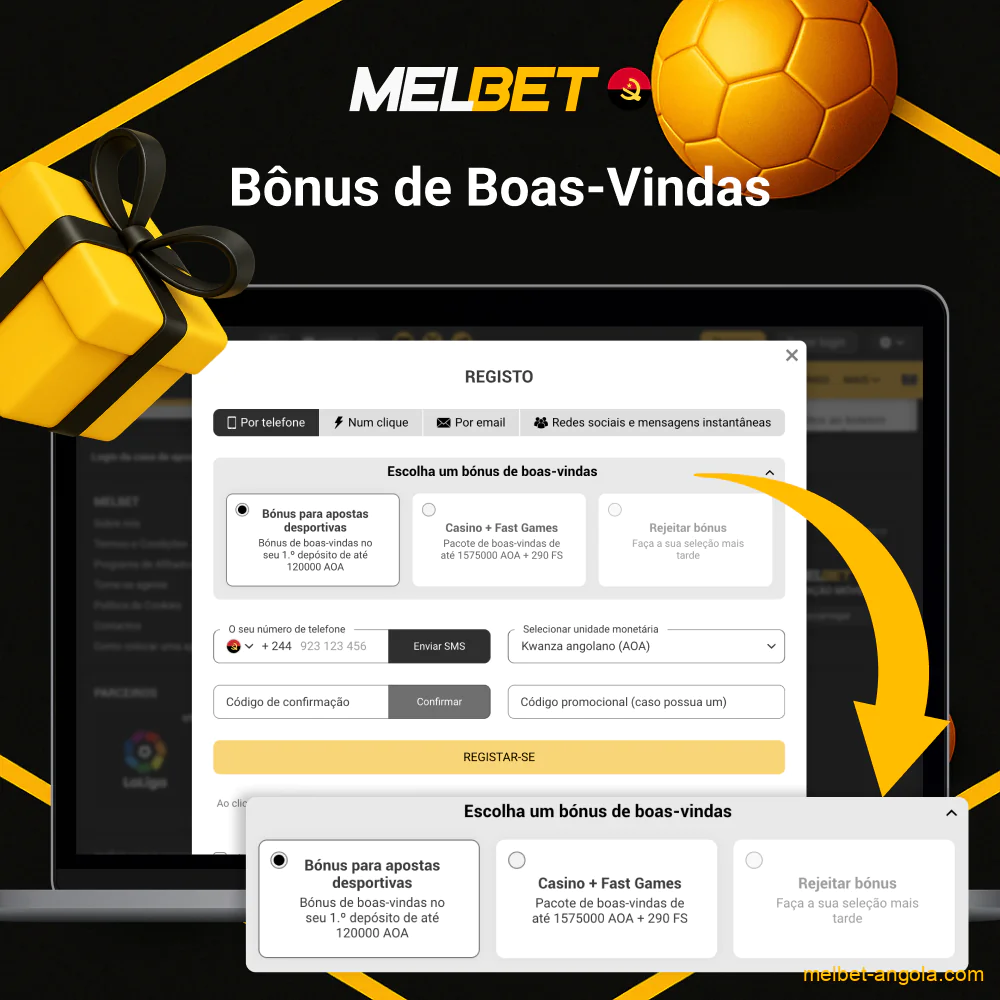 Bônus de boas-vindas Melbet até 100.000 kwanzas