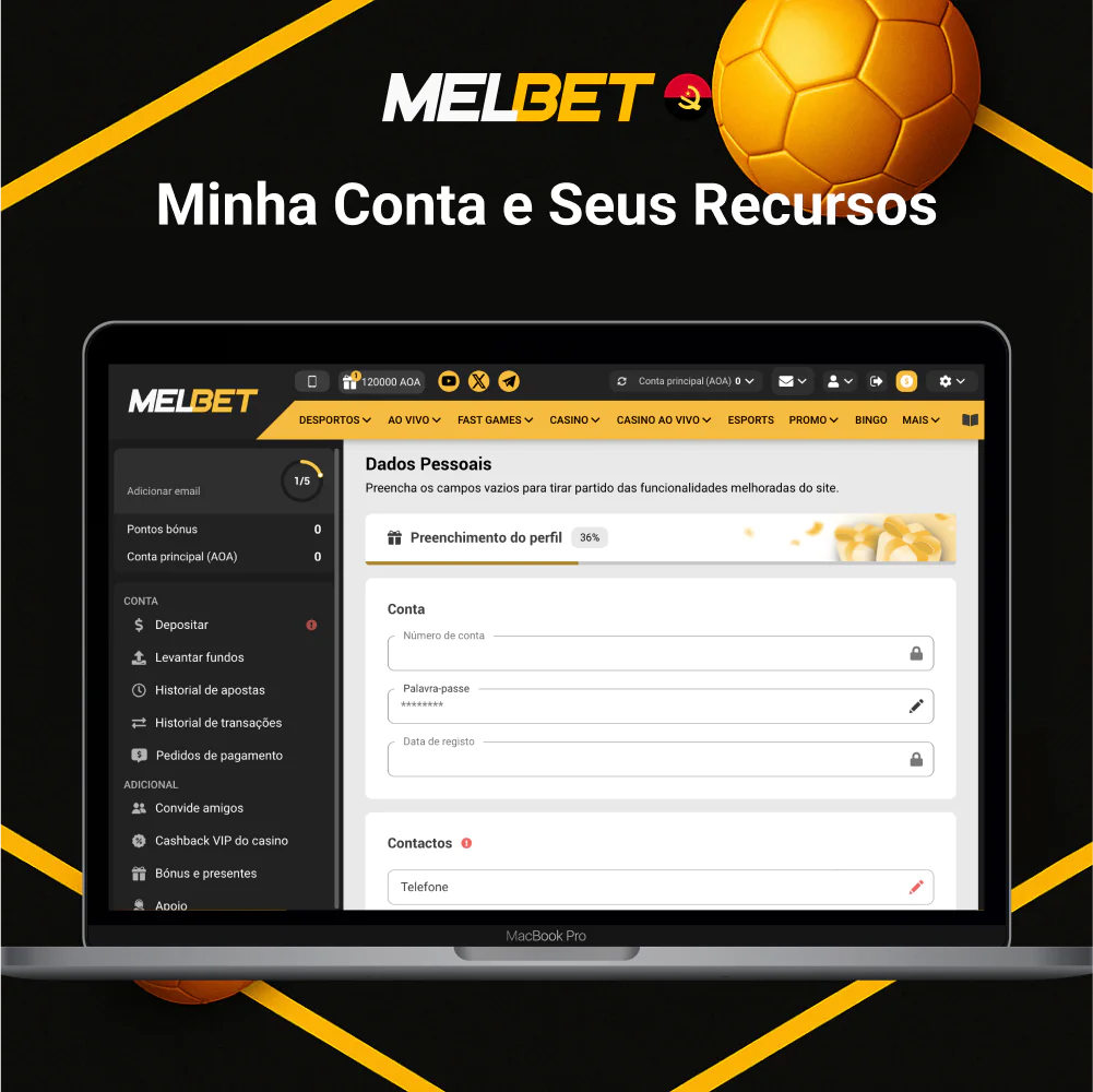 Recursos da conta Melbet