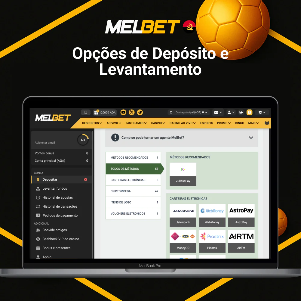 Depósitos e saques na Melbet Angola