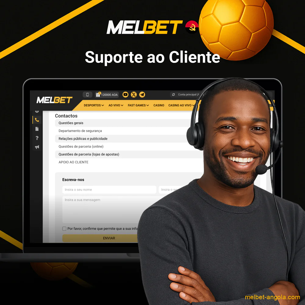 Canais suporte cliente Melbet Angola eficiente